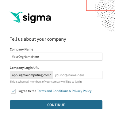 Sigma Sign-up